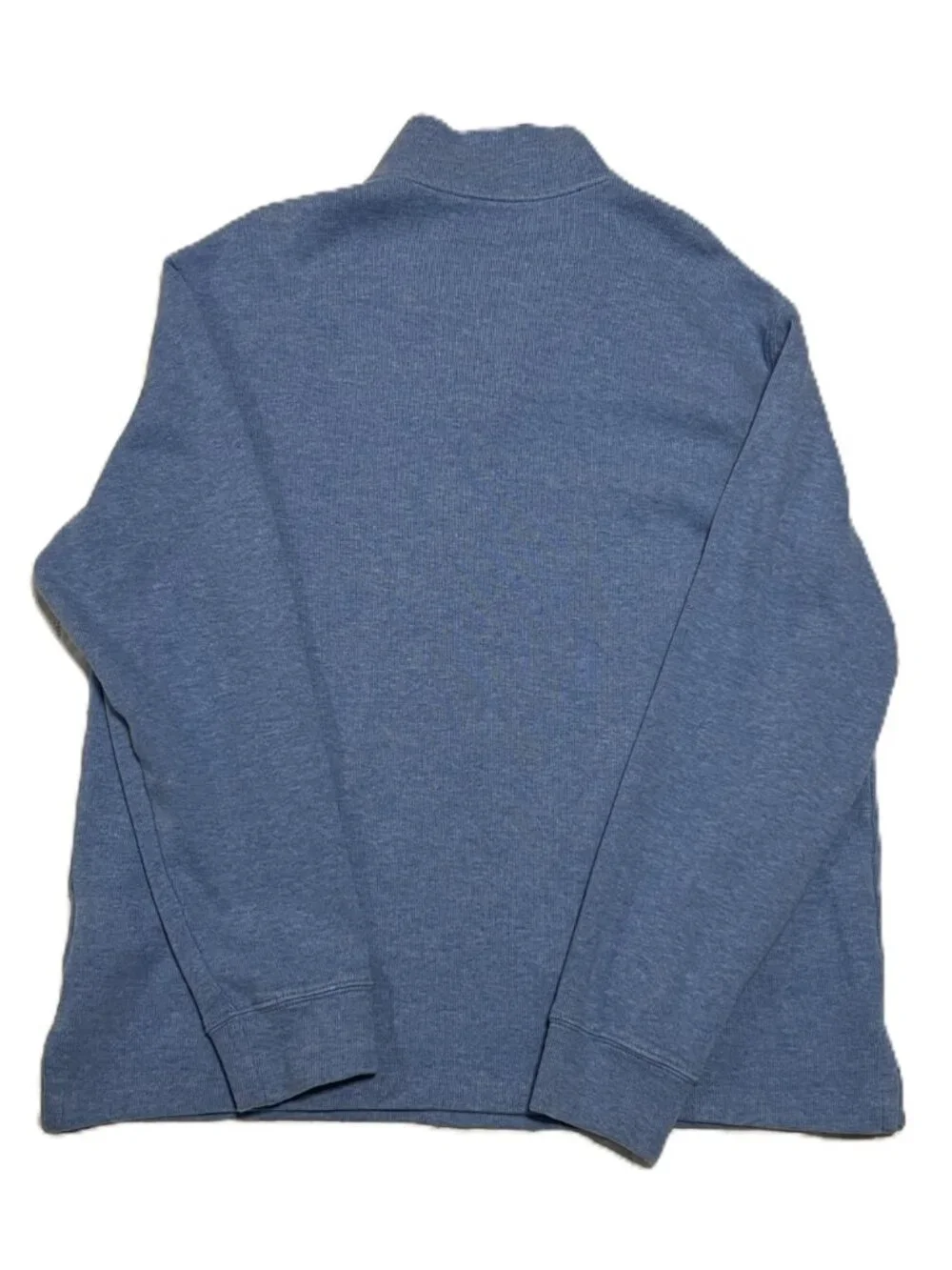 Preppy Old Money Polo Ralph Lauren Estate Rib 1/4 Zip Sweater Blue Men's Large